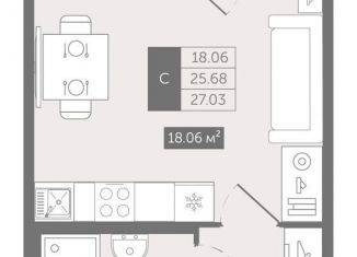 Продам квартиру студию, 27 м2, деревня Новое Девяткино