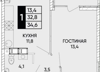 Продажа двухкомнатной квартиры, 34.6 м2, Ростов-на-Дону