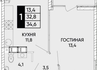 Продажа 2-комнатной квартиры, 34.6 м2, Ростов-на-Дону