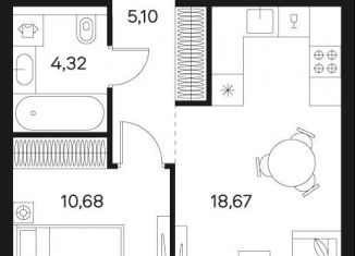 Продается 1-ком. квартира, 38.8 м2, Москва, Автозаводская улица, 26, Даниловский район