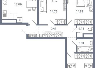 Продам 3-комнатную квартиру, 72.9 м2, Самарская область