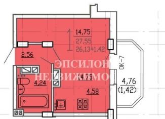 Квартира на продажу студия, 29 м2, Курск, проспект Вячеслава Клыкова, 9В