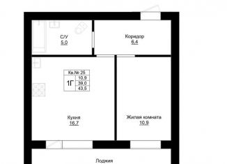 Продаю 1-комнатную квартиру, 43.5 м2, Оренбургская область