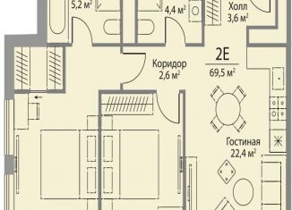 Продам двухкомнатную квартиру, 69.5 м2, Москва, метро Раменки