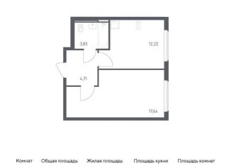 1-комнатная квартира на продажу, 38.4 м2, Москва, жилой комплекс Остафьево, к22