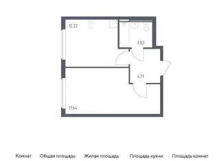 Однокомнатная квартира на продажу, 38.4 м2, село Остафьево, жилой комплекс Остафьево, к22