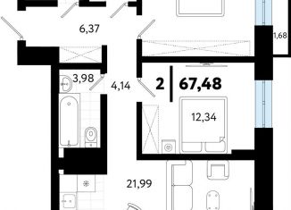 Продается 2-комнатная квартира, 67.5 м2, Тюменская область