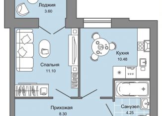 1-ком. квартира на продажу, 36 м2, село Первомайский, ЖК Знак, улица Строителя Николая Шишкина, 11к1