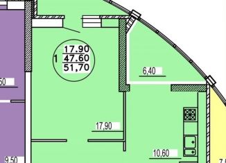 Продам 1-ком. квартиру, 51.7 м2, Тверь, 1-я улица Трусова, 2