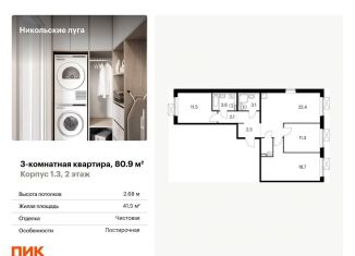 Продается трехкомнатная квартира, 80.9 м2, Москва, Варшавское шоссе, 282к3