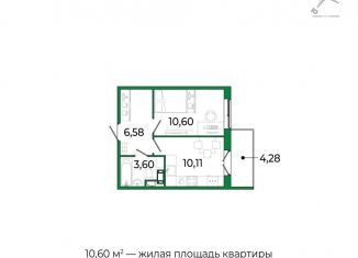Продам однокомнатную квартиру, 32.2 м2, Ленинградская область