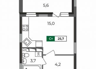 Продается квартира студия, 25.7 м2, Владимир, Сталинградский бульвар, 5