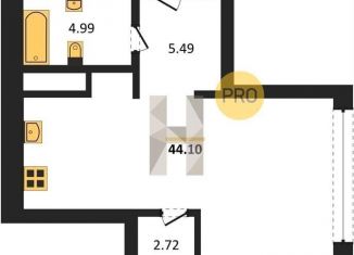 Продажа квартиры студии, 44 м2, Новосибирск, метро Заельцовская, улица Аэропорт, 88