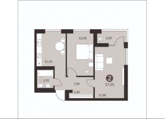 Продажа двухкомнатной квартиры, 57.6 м2, Смоленская область