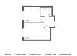 Продам однокомнатную квартиру, 36.4 м2, поселение Филимонковское, жилой комплекс Квартал Марьино, к2