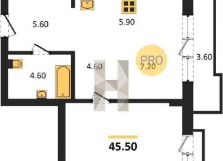 Продаю 1-ком. квартиру, 45.5 м2, Новосибирск, метро Сибирская, Овражная улица, 2А