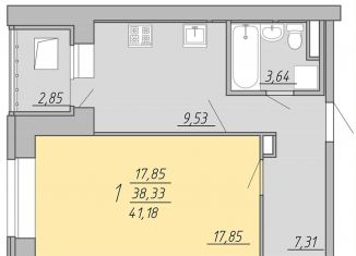 Продам 1-комнатную квартиру, 41.2 м2, Тверь