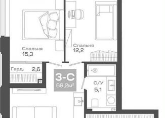 Продается 3-комнатная квартира, 68.8 м2, Новосибирск, Советский район