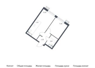 Продажа 1-комнатной квартиры, 38.3 м2, Москва, жилой комплекс Квартал Румянцево, к2