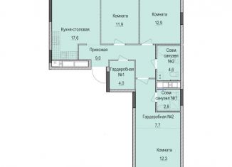 Продаю 3-комнатную квартиру, 82.8 м2, Казань, Приволжский район