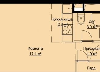 Квартира на продажу студия, 26.3 м2, Московская область, Шоссейная улица, 42с1