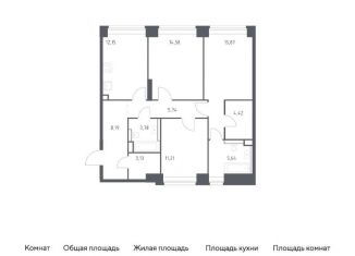 Продажа трехкомнатной квартиры, 84.7 м2, Москва, улица МЖД Киевское 5-й км, 5с22