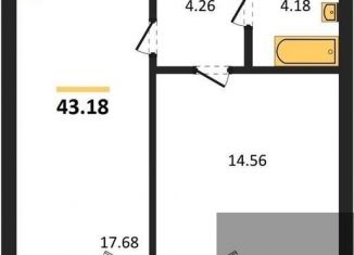 Продам 1-комнатную квартиру, 43.2 м2, Воронеж, улица 9 Января, 68Л, ЖК Современник