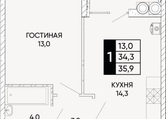 Продажа однокомнатной квартиры, 35.9 м2, Ростовская область