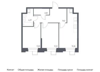 Продажа 2-комнатной квартиры, 54.3 м2, Москва, многофункциональный комплекс Тропарево Парк, к2.3