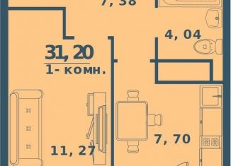 Продается 1-комнатная квартира, 31.2 м2, Ульяновская область, жилой комплекс Юность, 3