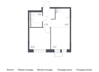 Продажа однокомнатной квартиры, 34.4 м2, Химки, жилой комплекс Квартал Ивакино, к3