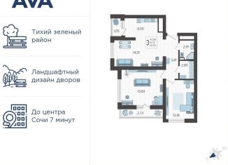 Продается 3-комнатная квартира, 65.5 м2, Сочи, ЖК Кислород