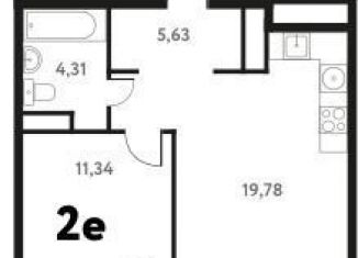 1-комнатная квартира на продажу, 43.1 м2, Московская область, Школьная улица, 28к1