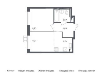 1-комнатная квартира на продажу, 33.5 м2, Московская область, микрорайон Пригород Лесное, к5.1
