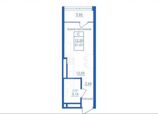 Продаю квартиру студию, 21 м2, село Михайловка, Новоуфимская улица, 13