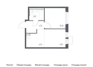 Продажа 1-комнатной квартиры, 34.6 м2, Московская область