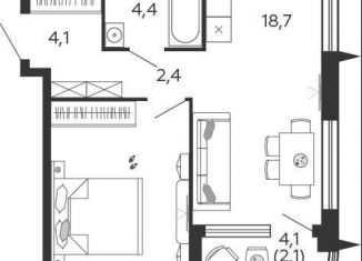 Продаю 1-ком. квартиру, 47.6 м2, Москва, 2-я очередь, к6.1