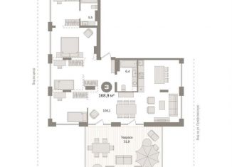 Продажа трехкомнатной квартиры, 168.9 м2, Тюмень, ЖК Речной Порт, Причальная улица, 11