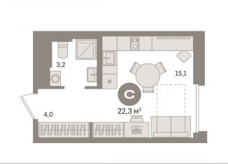 Продам квартиру студию, 22.3 м2, Москва, жилой комплекс Квартал Герцена, к1, район Бирюлёво Восточное