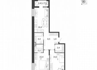 Продается двухкомнатная квартира, 69.6 м2, Москва, 3-я очередь, к8, метро Нагатинская