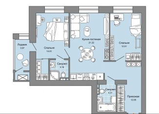 2-ком. квартира на продажу, 71 м2, Киров