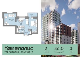 2-ком. квартира на продажу, 46 м2, Пермский край