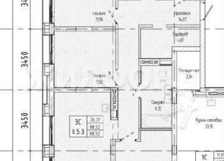 Трехкомнатная квартира на продажу, 88.5 м2, Новосибирск, улица Декабристов, 107/8, ЖК Урбан-виллы на Никитина