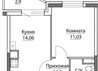 1-комнатная квартира на продажу, 35.9 м2, Ярославская область