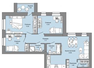 Продается 3-ком. квартира, 83 м2, Киров, Ленинский район, улица Дмитрия Козулева, 2к1