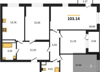 Продается четырехкомнатная квартира, 103.1 м2, Воронежская область, улица Ломоносова, 116А