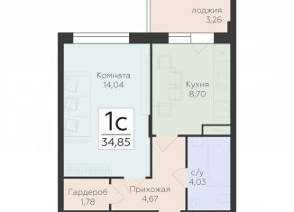 1-ком. квартира на продажу, 34.9 м2, Воронеж, Острогожская улица, 156/2, Советский район