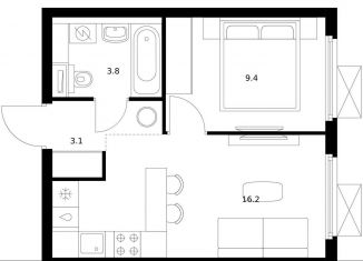 Продается 1-комнатная квартира, 32.5 м2, Мытищи