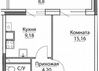 Продаю однокомнатную квартиру, 40.9 м2, посёлок Красный Бор