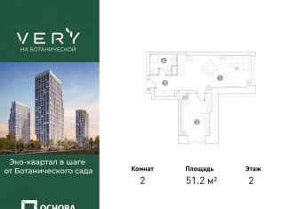 Двухкомнатная квартира на продажу, 51.2 м2, Москва, метро Петровско-Разумовская